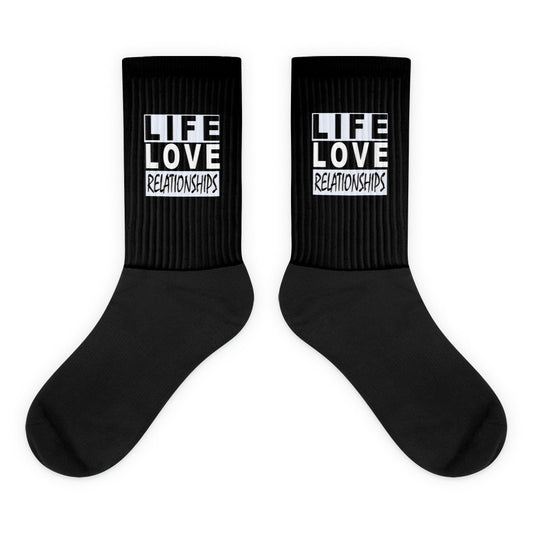 Life, Love Relationships - Black Foot Sublimated Socks - JayMayOnline eStore